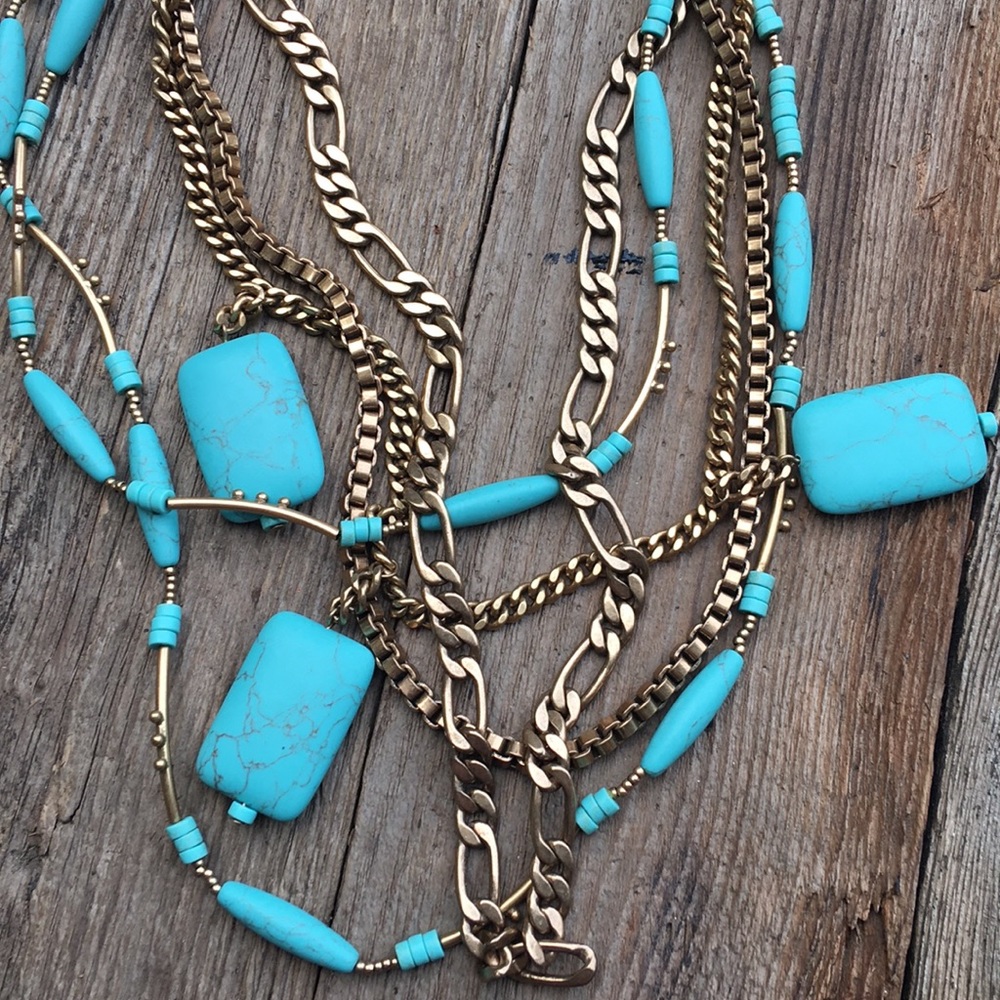 K&R Silpada necklace turquoise brass color